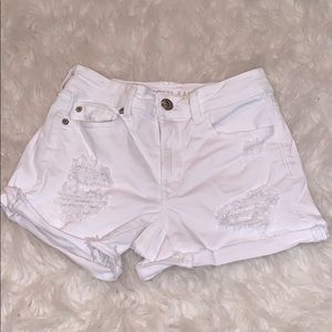 american eagle white jean shorts